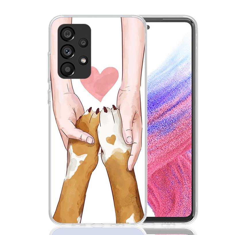 Dog Footprint Paw Cute Case Phone Cover for Samsung Galaxy A16 A15 A14 A13 A56 A55 A54 A53 A36 A35 A34 A33 A26 A25 A24 A23 A05S