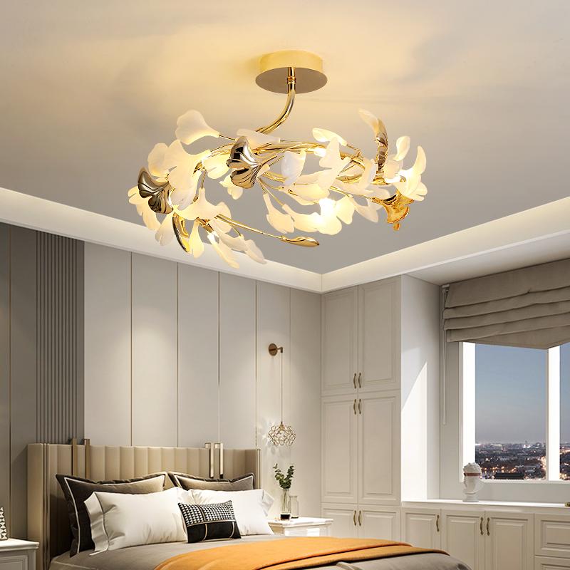 Living Room Chandelier Creative Luxury Hall Light Post-modern Atmosphere Restaurant Bar Lighting Designer Ginkgo Leaf Lighting
