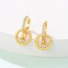 Original New In 925 Silver Gold Star And Moon Pave Colored Zircon Earrings For Women Trending Fashion Jewelry Birthday Gift