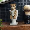Interesting Bathroom Decoration- Bear With Glasses Reading Toilet Decoration, Perfect Gift For Fans And Pet Owners.