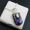 Silver-925 Pendant With Chain Purple Amethyst 122.45 Ct Natural Fancy Shape P-2072-S