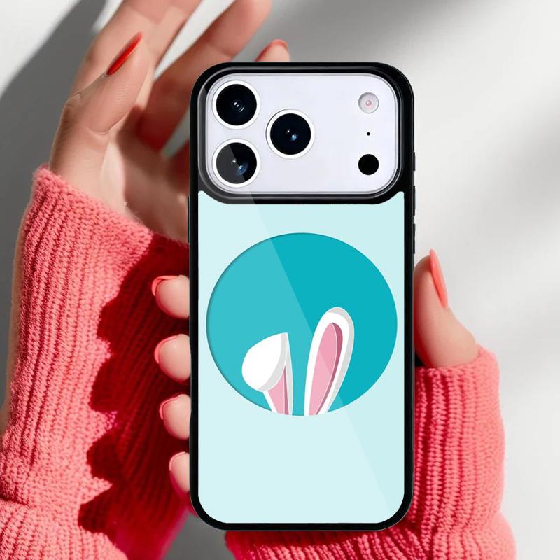 

Bunny Rabbit Ears Phone Case for iPhone 17 16 15 14 13 Pro Max Back Cover for 12 11 Pro Coque iPhone17 Pro