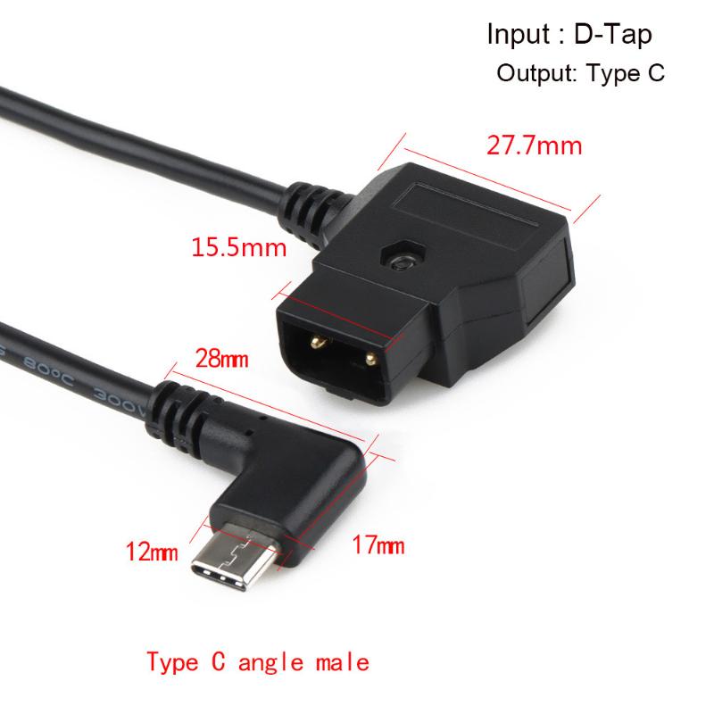 D Tap Input Type C Output Power Cable for LED Lights Quick Charge Adapter for V Mount Battery Equipment