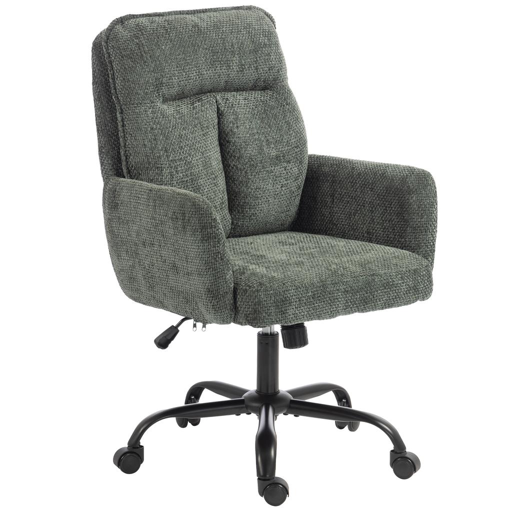 Ergonomic Office Chair, Height Adjustable, Wide Seat, Rocking Function, Dark Green