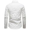 New Fashion Design Men's Flower Long Sleeve Shirt Spring Autumn Casual Solid Business Office Shirts Male Party Nightclub Shirt