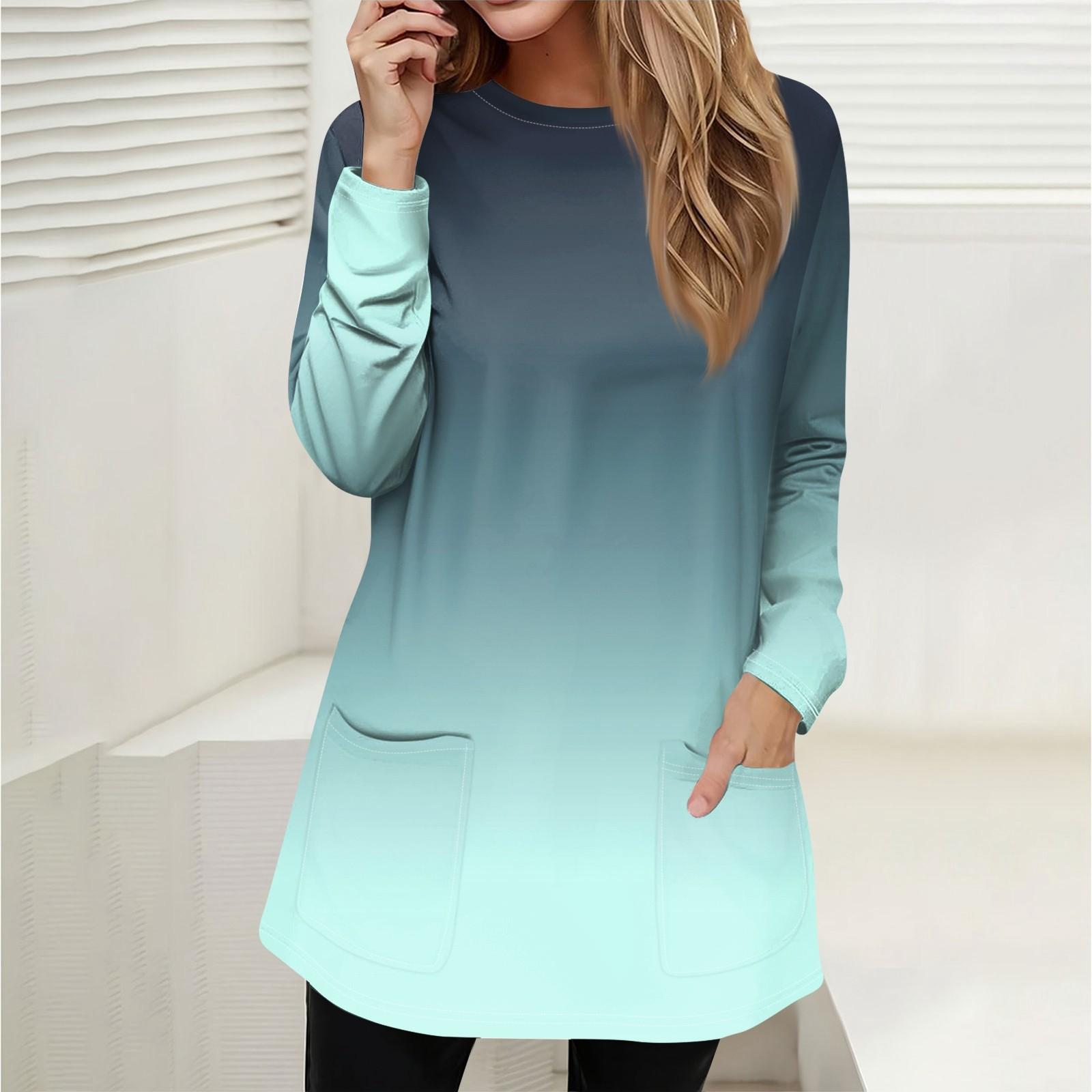 

Женская толстовка, пуловер, спортивная одежда, карман, принт, повседневный топ с круглым вырезом и длинными рукавами M светло-синий