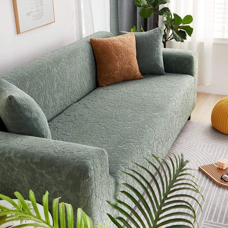 Sofa Cover Old-Fashioned Double Armrest Sofa Cover Cloth Thickened Solid Color Dust Cover