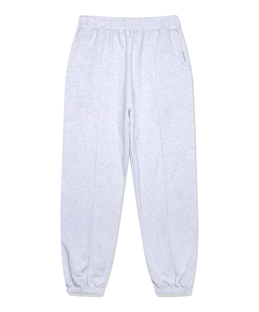 FALLETT Wide Pintuck Jogger Pants Light Gray