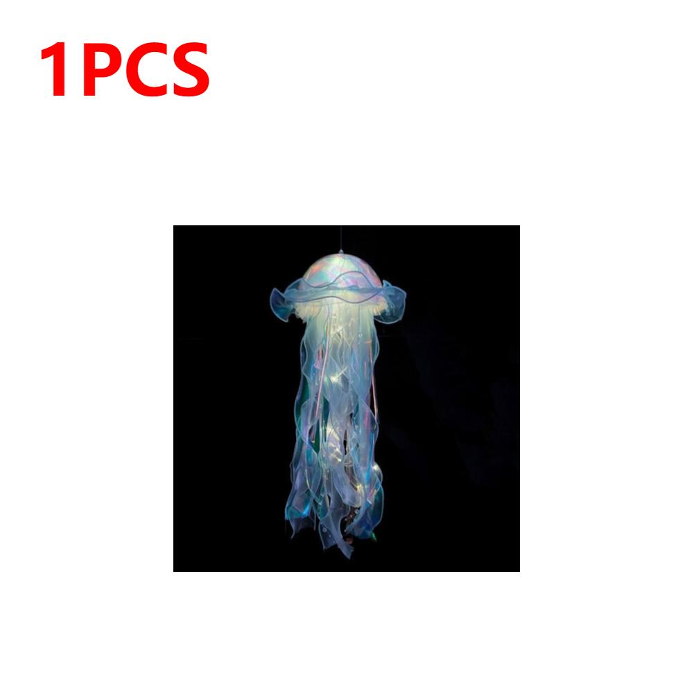 Gradient Jellyfish LED Night Light Handmade Pendant Lamp Colorful Hanging Light for Indoor Outdoor Garden Festival Decoration