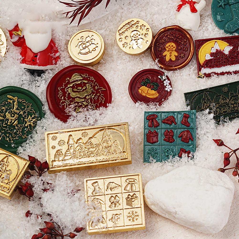 MY# Christmas Art Seal Head Ornamental DIY Craft Supplies for Packaging Scrapboo