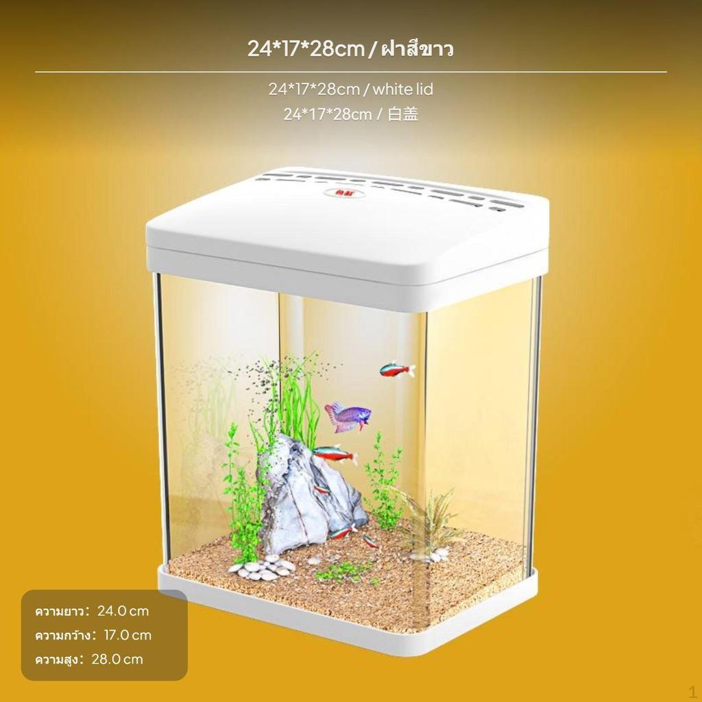 Acrylic Desktop Fish Tank, Mini Aquarium, Transparent Goldfish & Turtle Bowl Short 29*19*19cm