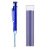 Mechanical Carpenter Pencils with 6 Refill Construction Pencil with Built-in Sharpener Deep Hole Long Nib Marker Pen for Woodworking Architect Marking
