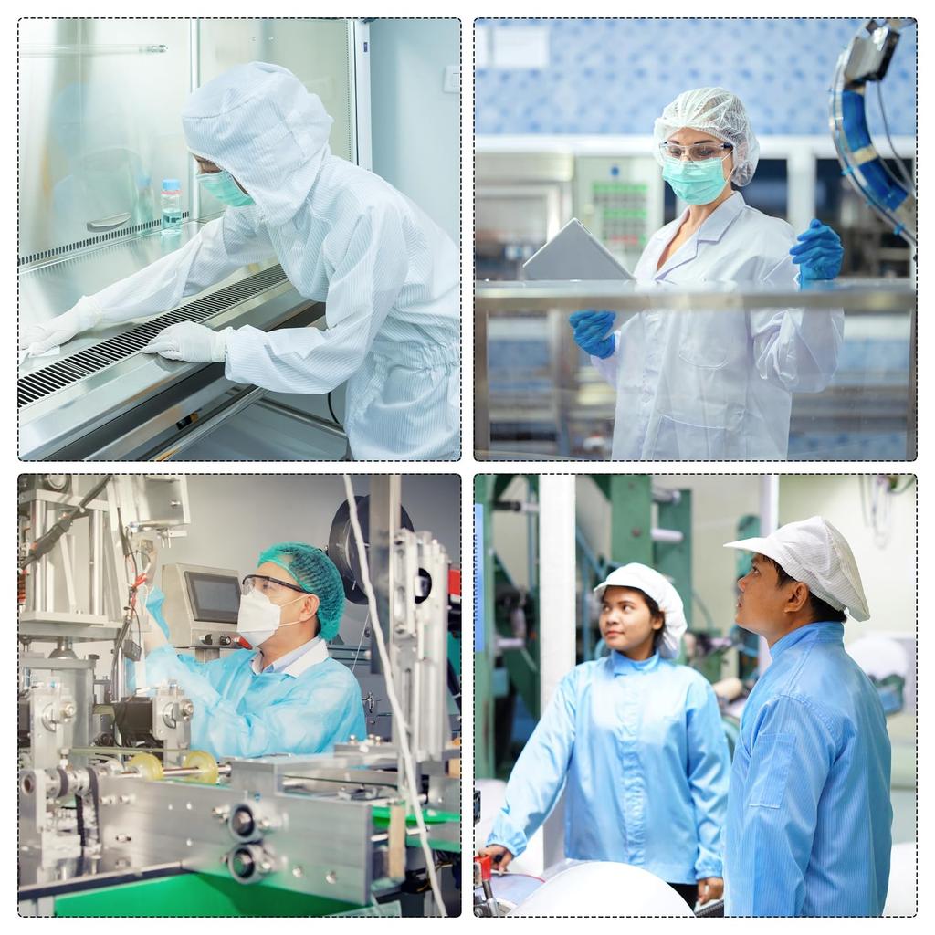 Uxcell ESD Lab Coat, Anti-Static Clothing, Scientific Jacket with Cuffs and Pelvis, Uniform, Unisex (Navy Blue, Size L)