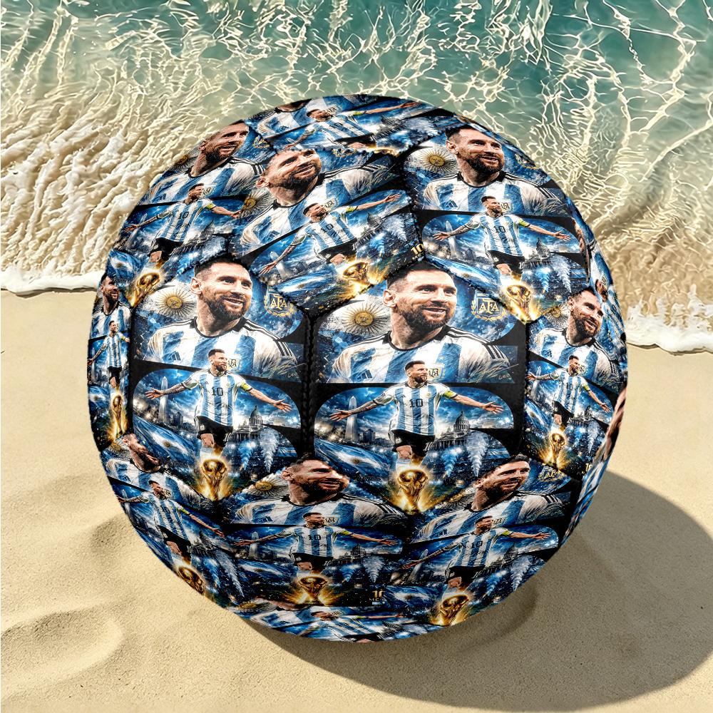 1pc Messi Celebration Soccer Ball Size 5, Suitable for Practice Matches/tournament Training for Sports, Lightweight and Durable. C70111