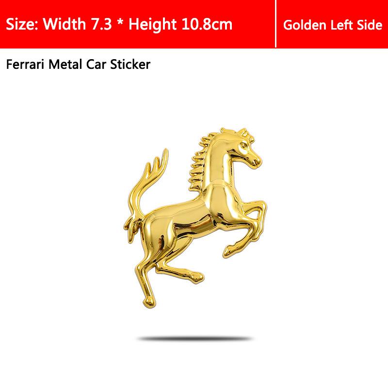 Nouveau Sticker Aluminium 3D Personnalisé Voiture Autocollants Carrosserie/Latéral/Arrière Badge Emblème Autocollant pour Ferrari Cheval Métallique Logo Modifié