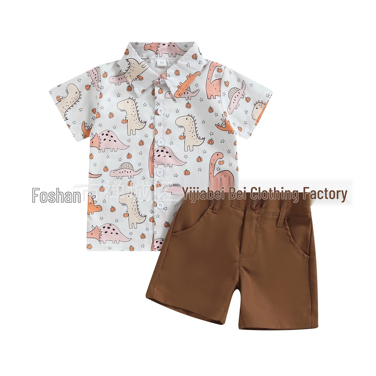 Children s Halloween Dinosaur Print Shirt Set Size 100