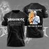 Nové 2026 Rocková Kapela Megadeth 3D Tištěné Pánské a Dámské Tričko Módní Krátký Rukáv Punk Hip Hop Street Harajuku Top