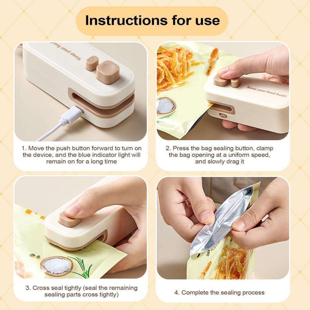 Refrigerator magnetic sealing clips Mini Bag Sealing Tool small portable handheld sealing machine Kitchen Special Tools