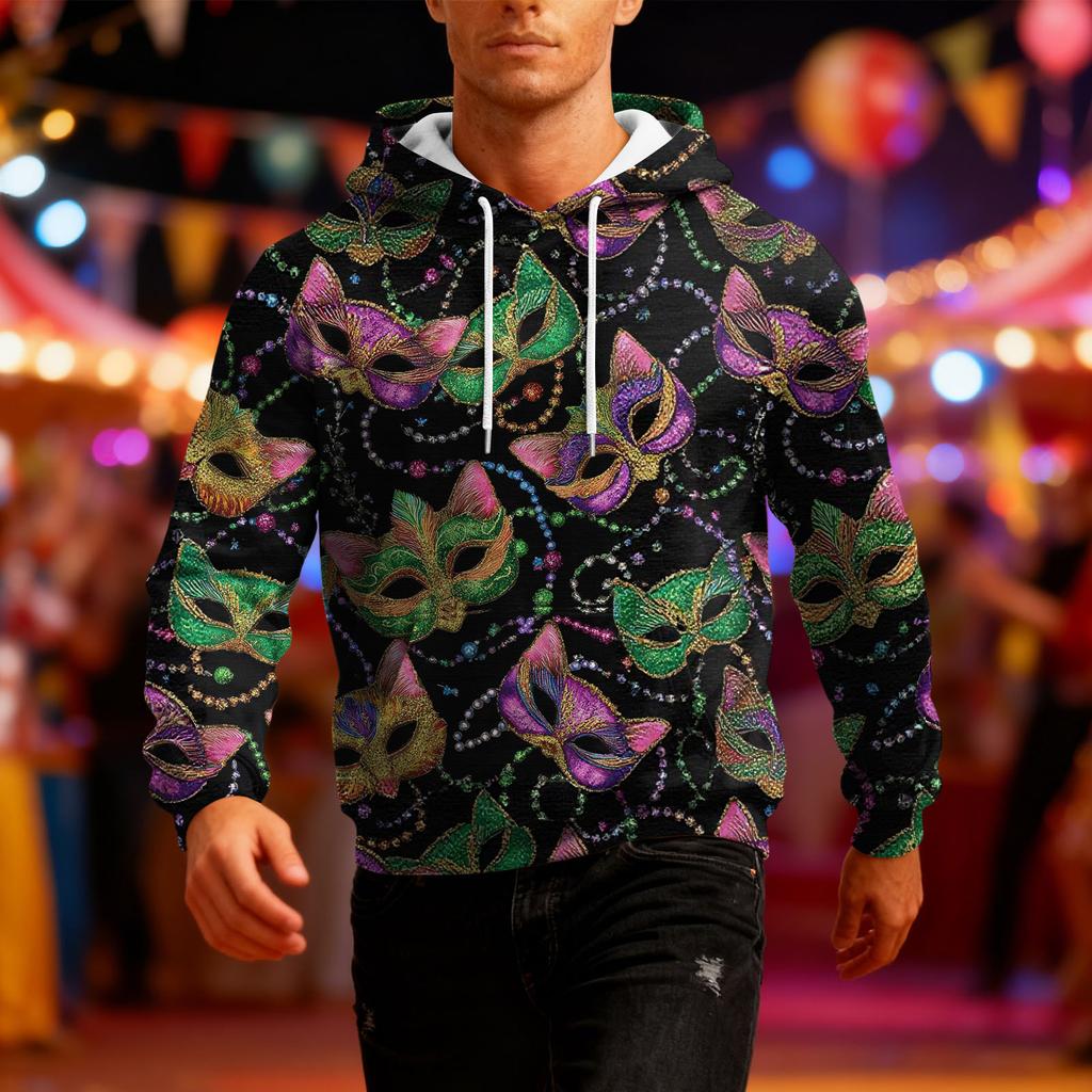 Men's Long-Sleeve Casual Hooded Sweatshirt