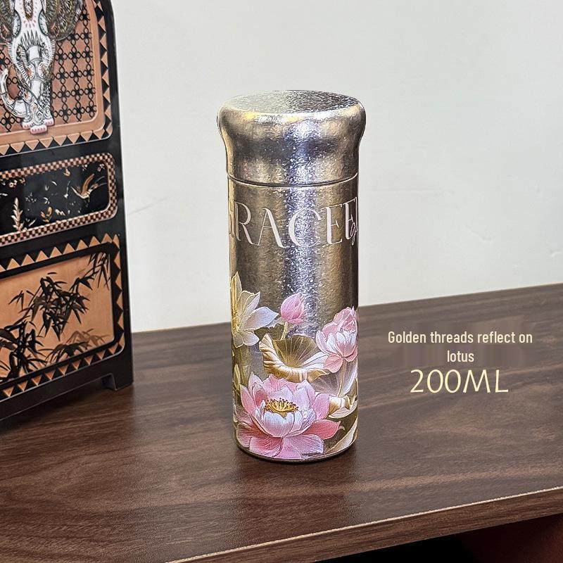 Compact Pure Titanium Tea Thermos for Girls – Stylish Pocket-Sized Cup
