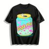 Vintage Soda Pop Print Short Sleeve T-Shirt Unisex Casual Street Style Loose Crew Neck Top Pure Cotton T-shirt