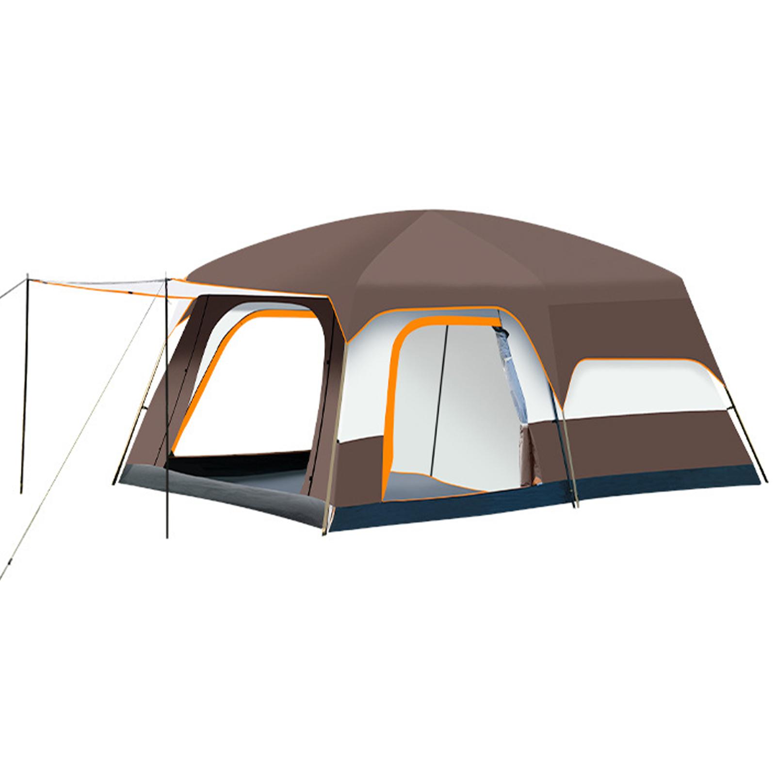 

Роскошные палатки для кемпинга, большая семейная палатка на 4–12 человек, водонепроницаемая, с двумя спальнями и L кофейный