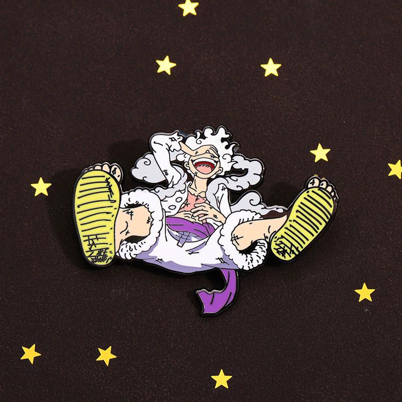 C7G Japan Anime One Piece Enamel Pin Monkey D Luffy Metal Cartoon Brooch Men Women's Brooches Cool Briefcase Badges Decorate