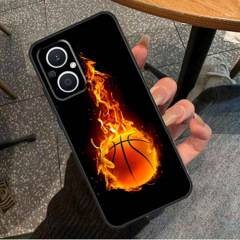Basketball On Fire For OPPO Reno 10 11 12 13 14 Pro 7 8 Lite 8T 11F 12F 13F 14F OPPO Find X8 X9 X5 X6 Pro Case