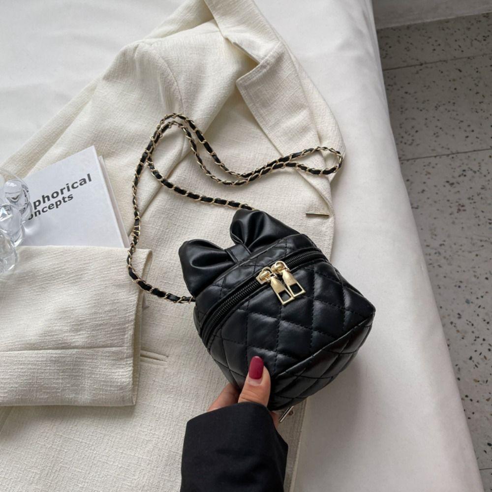 

Fashion PU Crossbody Cute Bow-Knot Handbag Shoulder Bag чорний