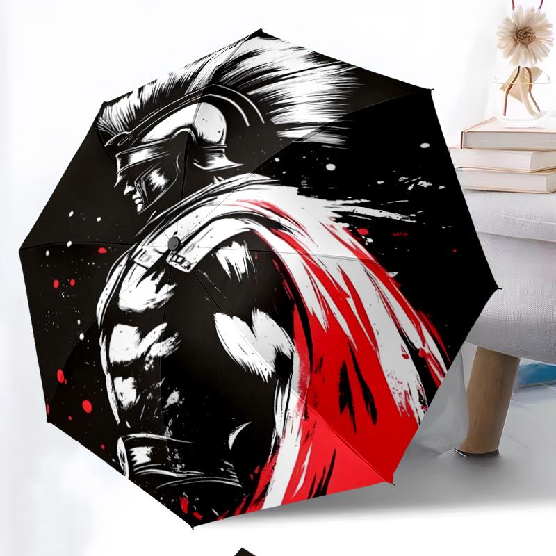 Gladiator Helmet Fashionable Automatic Opening/Closing Folding Umbrella. Portable and Foldable, Ideal for Gift, Travel, and Daily Use.