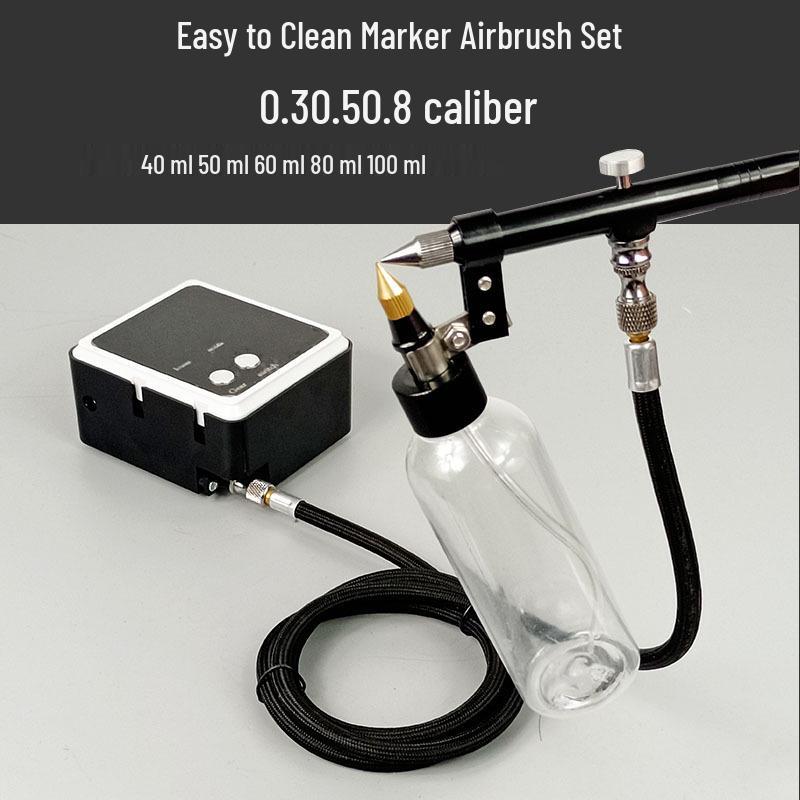 Gundam Action Figure Airbrush Set: Turtle Pump Marker Sprayer 0.3/0.5/0.8mm Caliber.