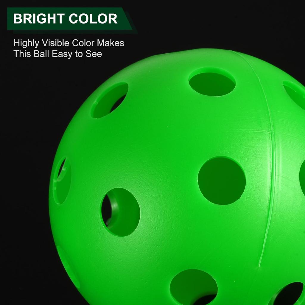 PATIKIL Outdoor Pickleball Ball 26 Holes Pickleball 6 Pack Amateur Indoor and Outdoor Sports Grass Green