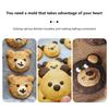 Momcbebe 6-in-1 Silicone Cake Mold, Bear Design, Green, 22.5x12.3cm Baking Pan