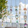 Natural Golden Crystal Sun Catcher Prism Pendant Handmade Ornament for Home Garden Window Decor Hanging Decoration Gift Idea