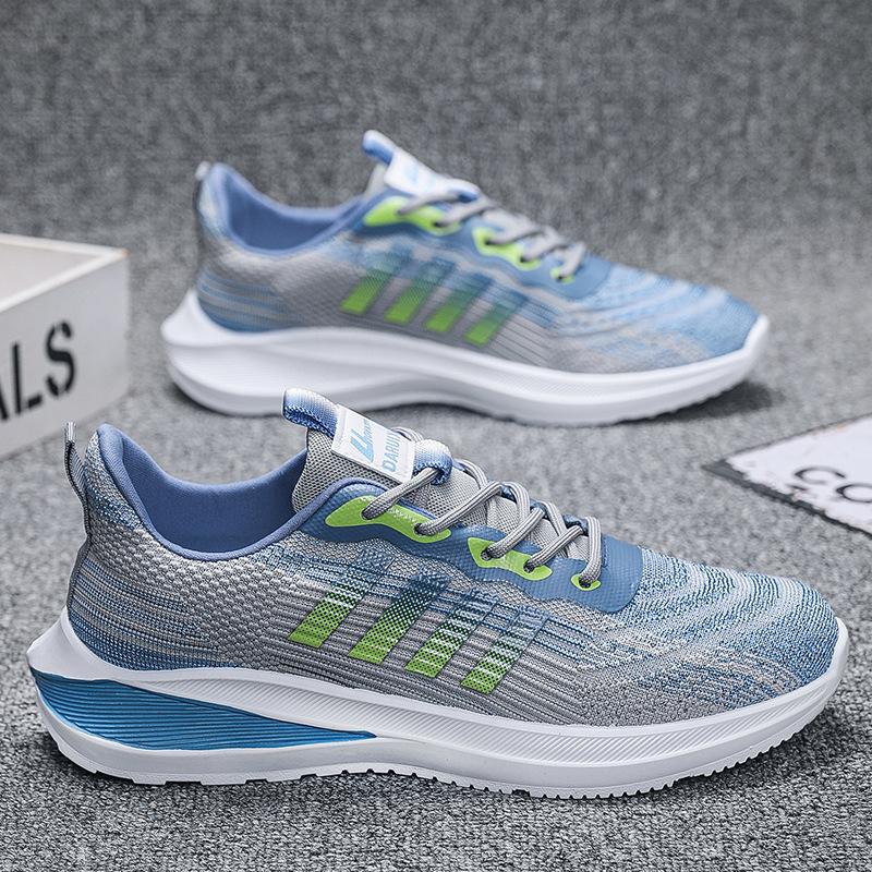 

Мужские спортивные кроссовки, летние дышащие легкие мужские повседневные сетчатые вязаные кроссовки 44 синий