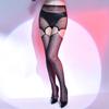 Oil Shiny High Waist Dots Mini Skirt With 4 Straps Women Sexy Lingerie Set Metal Clips Garter Belt With Thigh High Stocking