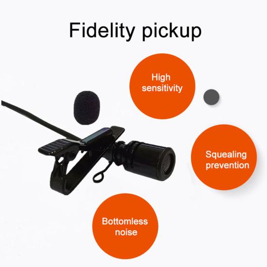 Mini Lapel Clip On Microphone Speech Teaching Sound Amplifier for Phone Laptop