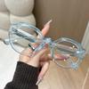 Korean Style Square Anti-Blue Light Glasses, Unisex Fashion with Slimming Frame; Prescription Lenses Compatible.