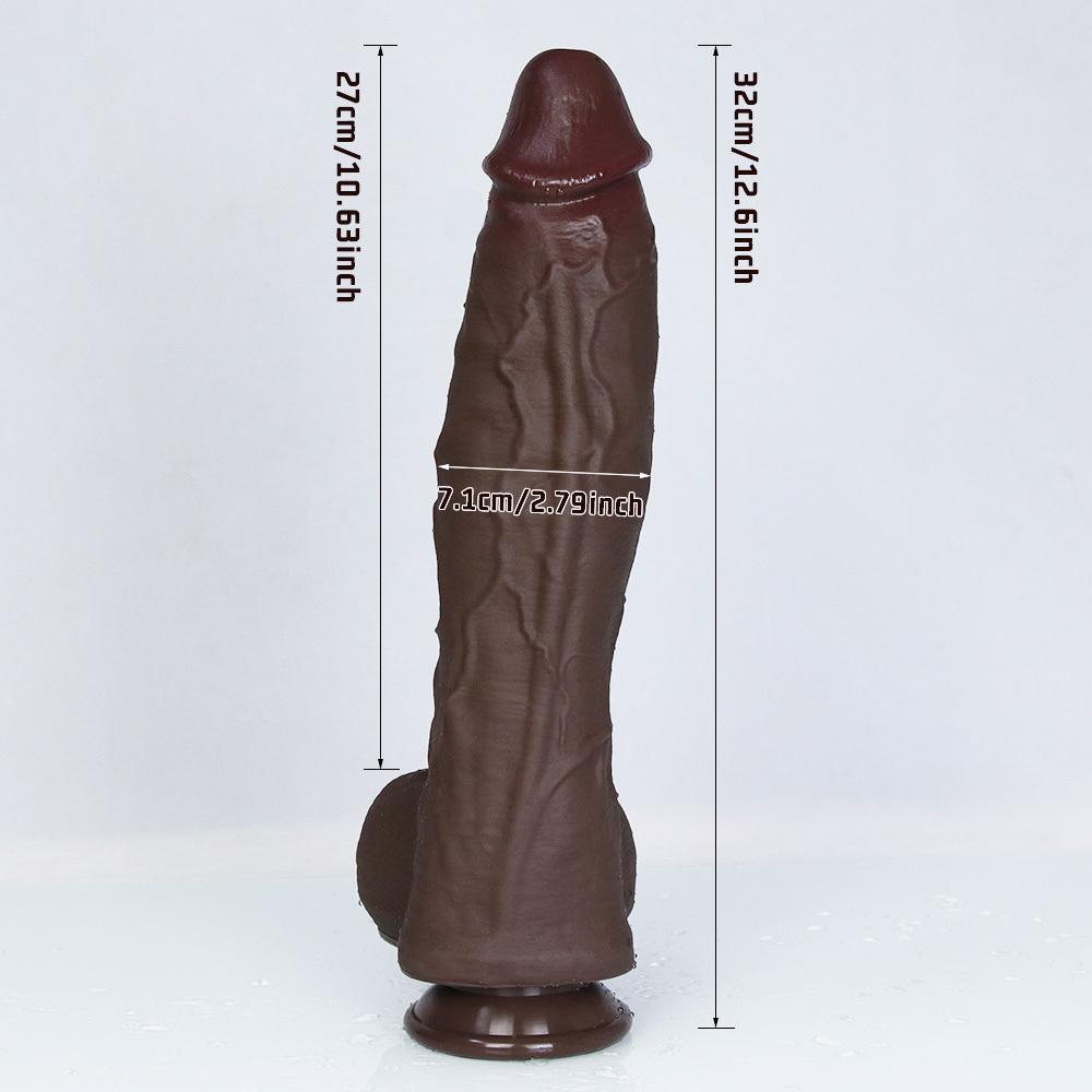 12.6" Realistic Thick Dildo – Soft Liquid Silicone Anal & G-Spot Toy with Strong Suction Cup, Hands-Free Use, Durable & Lifelike Design