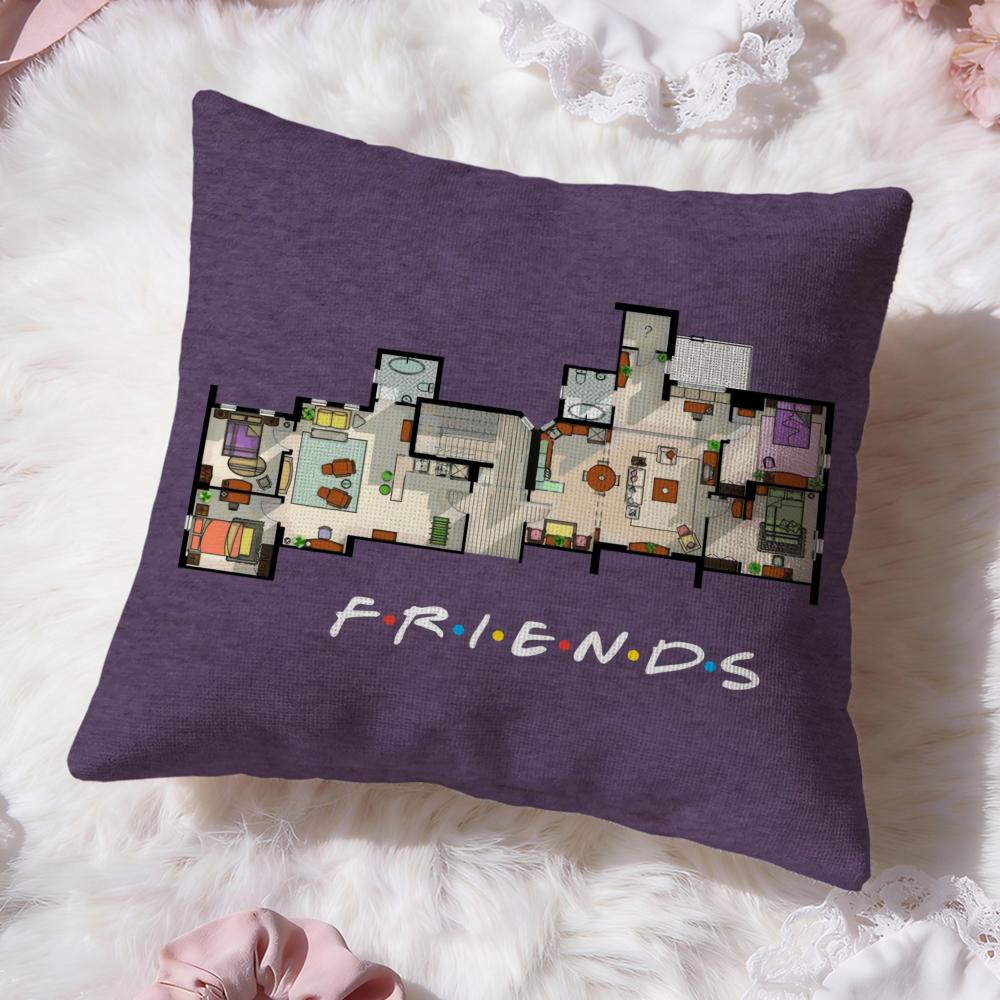 F-Friends TV-serie Kuddfodral Premium Komfort Vändbart Kuddfodral - Två i Ett Design för Alla Rum & Bilinteriör