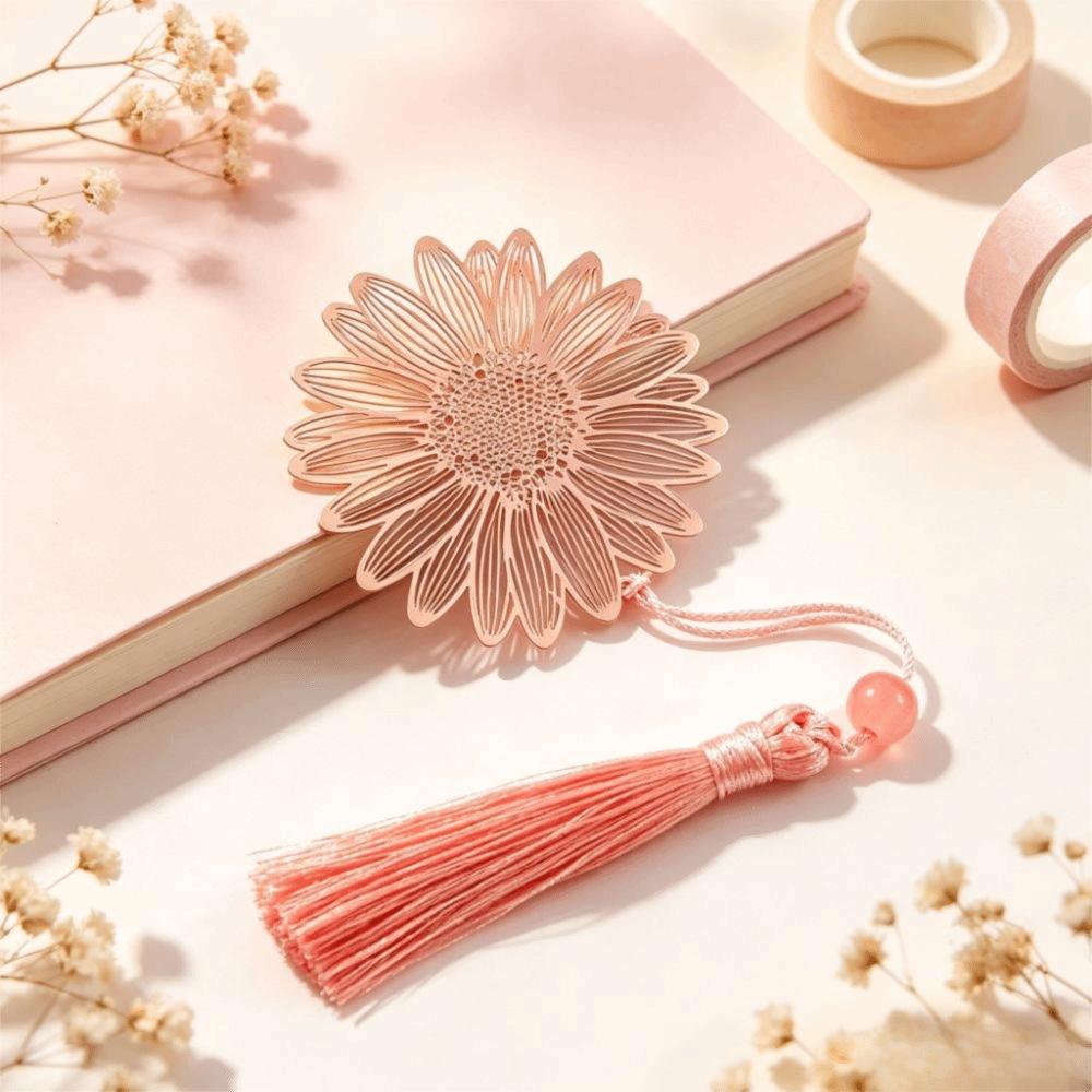 Elegant Hollow Tassel Book Markers Leaf Chinese Style Bookmark Metal Hollow Bookmark Book Marking