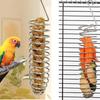 Birds Food Holder Stainless Steel Parrot Vegetable Fruit Feeder Birds Treat Hanging Basket Parrot Foraging Toy