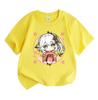 Kids Boys Girls Casual Short Sleeve O-neck 100% Cotton T-shirt Cute Chibi Nahida In Kimono Print Soft Breathable Tees For Spring Summer Daily Wear Gif