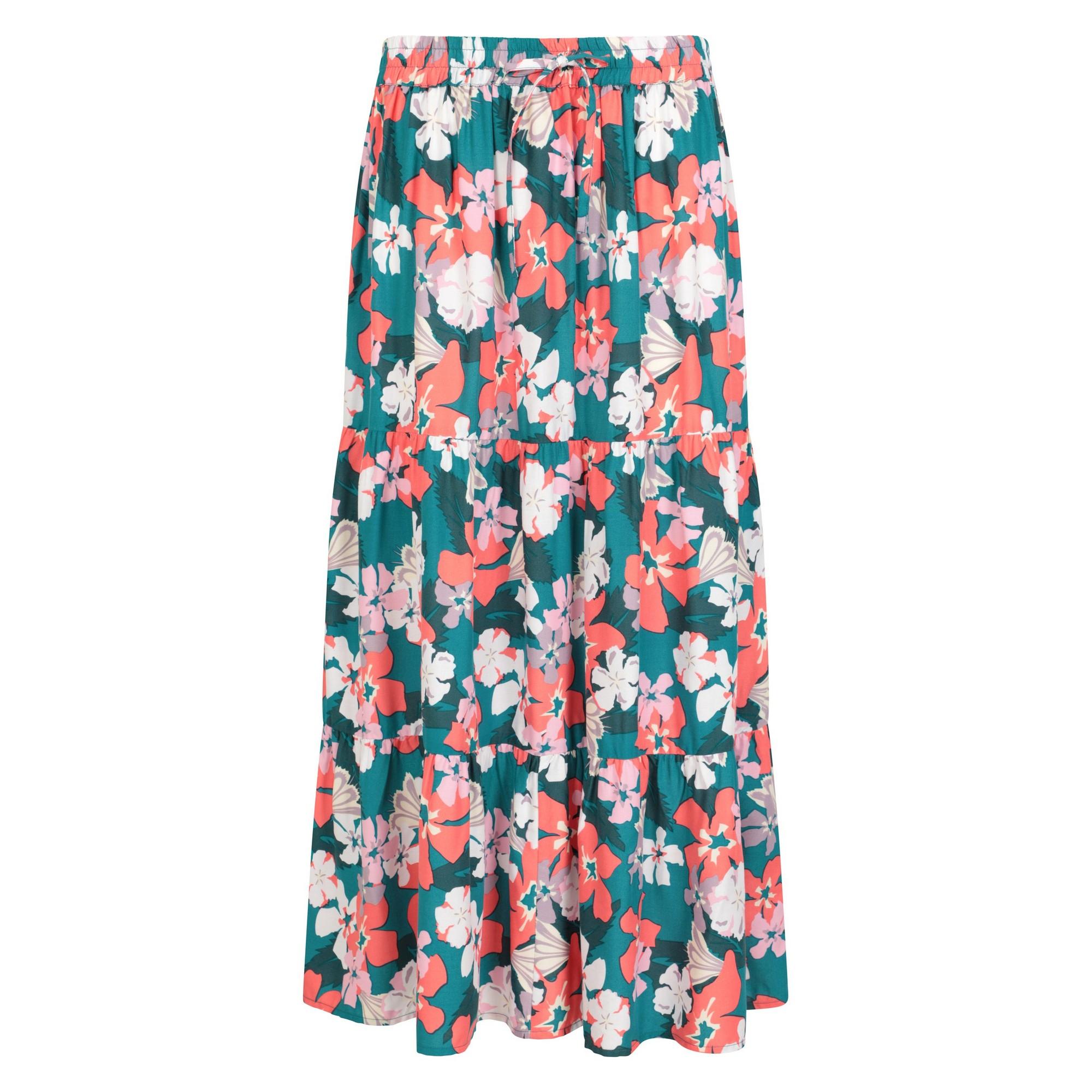 Falda midi escalonada Palermo para mujer de Mountain Warehouse 18 UK selva tropical tropical