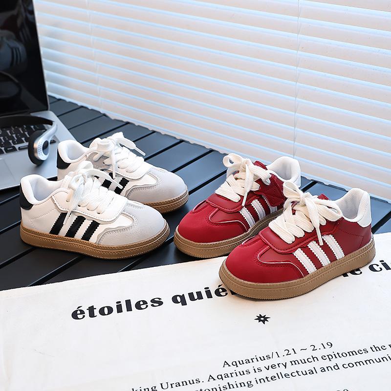 Children's Board Shoes Tide Brand 2025 Spring and Autumn New Korean Version of Boys and Girls Velcro German Training Shoes Red Sports Shoes