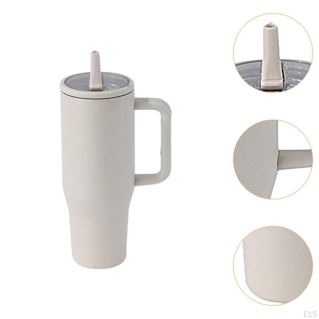 40 oz Tumbler with Handle Coffee Mug for Travel Keeps Hot/Cold Hours Iced Tea Black