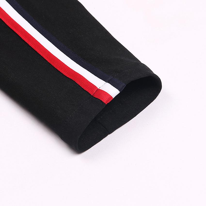 Women Side Stripe Retro Leggings Pants Ladies Vintage Elasitic Waist Ankle-Length Casual Trousers