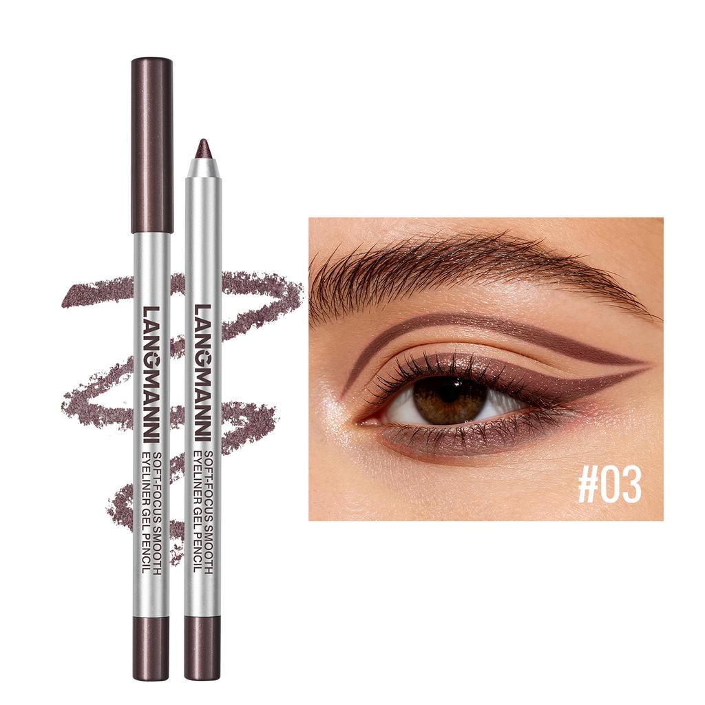 3Pcs Sharpenable Gel Eyeliner Pencil Smooth Matte Shimmer Smudgeproof Waterproof Eye Liner