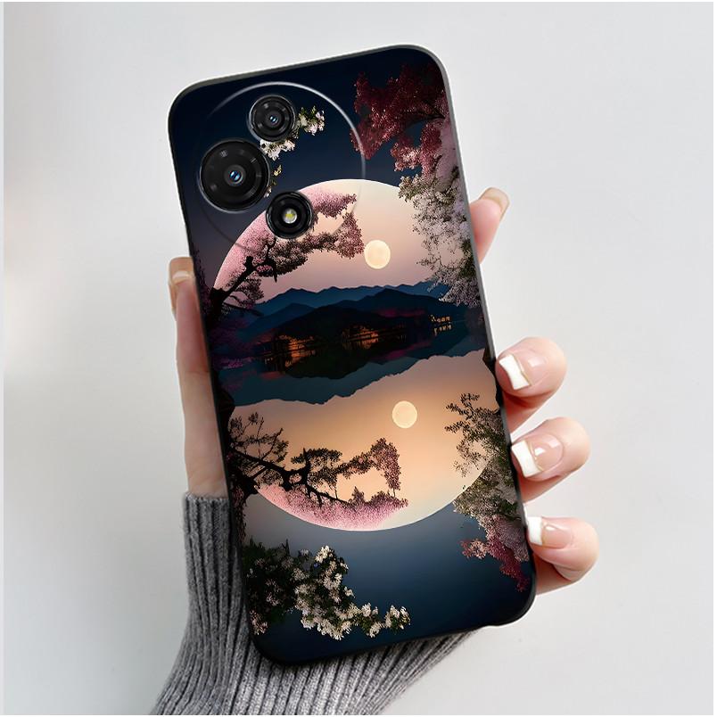Cute Soft Black Casing For TCL 60R 5G/60 5G Shockproof Cover For TCL 60 SE Nxtpaper T521K Funny Cartoon Cat Design Shell