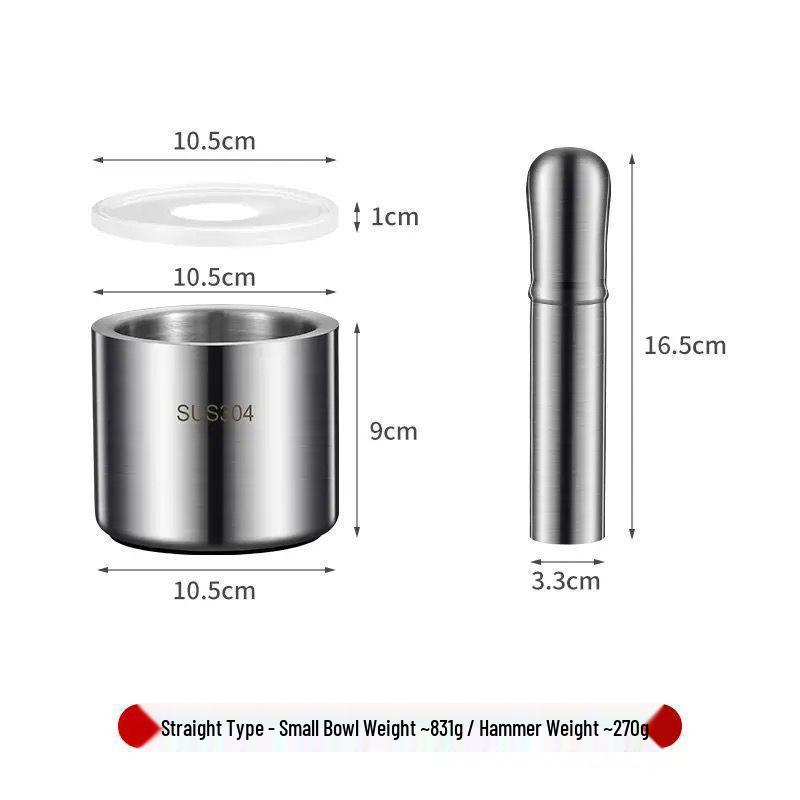 Stainless Steel Mortar and Pestle Set for Grinding Medicine and Garlic